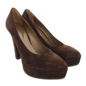 Daniela Fargion Brown Suede Platform Pump Heels-9.5